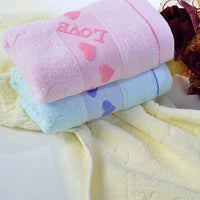 HKM-832083 Pure Cotton Face Towel - Soft, Highly Absorbent in Blue, Pink, or Yellow, 33x73cm