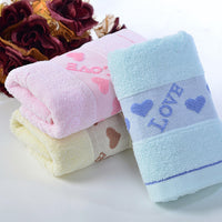 HKM-832083 Pure Cotton Face Towel - Soft, Highly Absorbent in Blue, Pink, or Yellow, 33x73cm