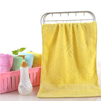 HKM-832083 Pure Cotton Face Towel - Soft, Highly Absorbent in Blue, Pink, or Yellow, 33x73cm