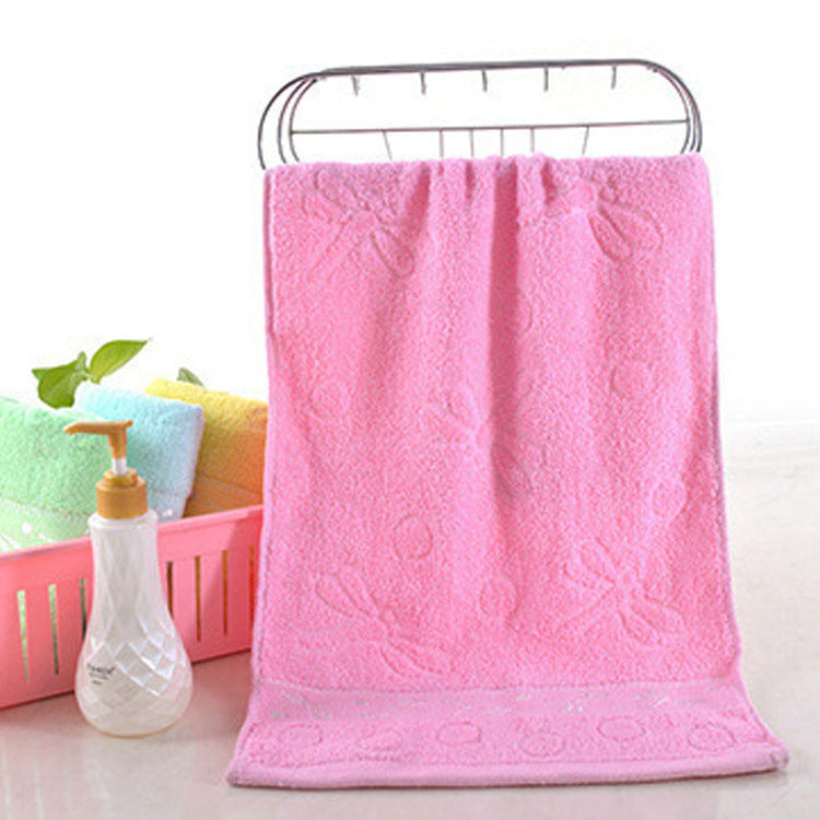 HKM-832083 Pure Cotton Face Towel - Soft, Highly Absorbent in Blue, Pink, or Yellow, 33x73cm