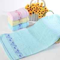 HKM-832083 Pure Cotton Face Towel - Soft, Highly Absorbent in Blue, Pink, or Yellow, 33x73cm