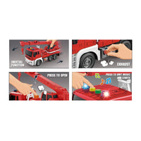 HKM-832147 1:16 Scale Friction Ladder Engine Rescue Vehicle with Water Spray and Sound Effects