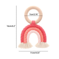 HKM-832339 Organic Cotton Rope Teether with Wooden Ring for Babies