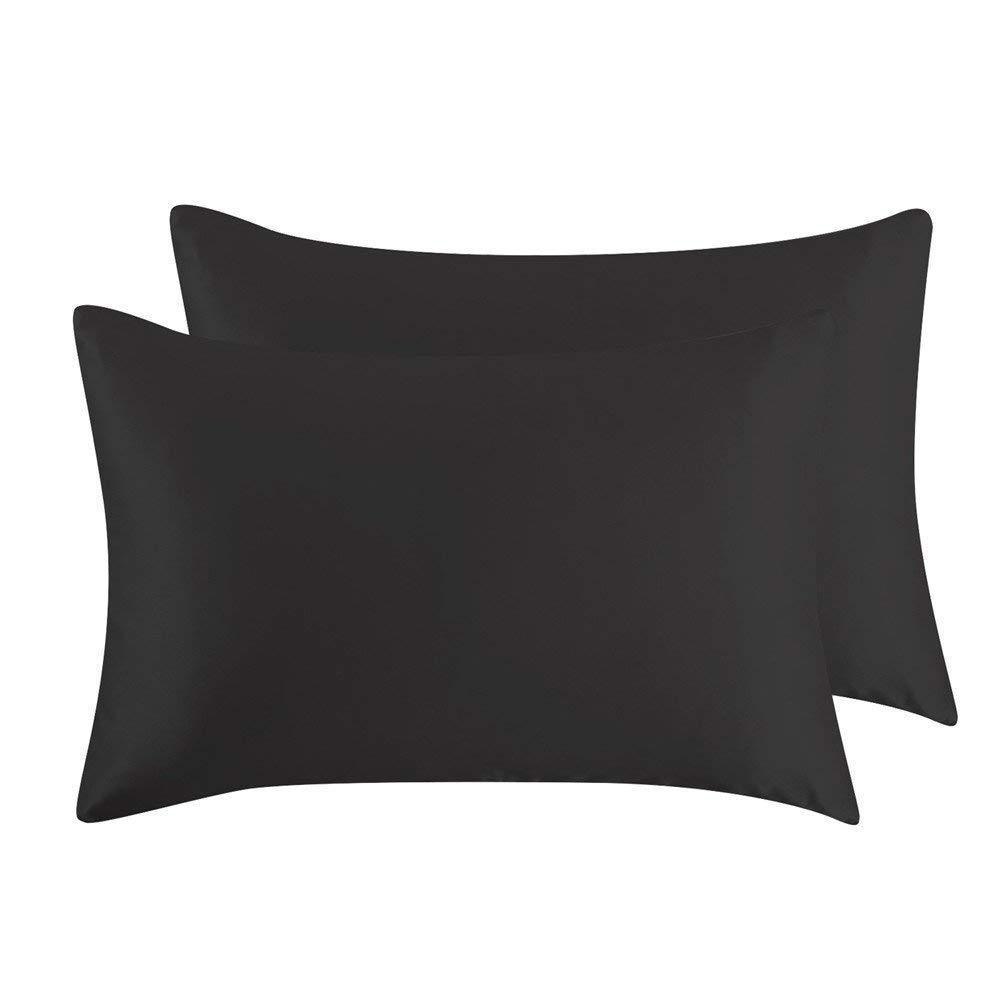 HKM-832339 Silk Satin Zipper Pillowcase - Soft Polyester Fiber Bedding Decor