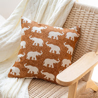 HKM-832467 Ethnic Style Yarn-Dyed Elephant Throw Pillow Cushion, 45x45cm, Nordic Design