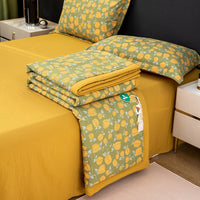 HKM-832659 Cotton and Linen Double-Layer Yarn Summer Blanket Set with Duvet Cover and Pillowcases - Various Sizes Available