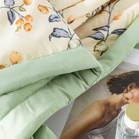 HKM-832659 Cotton and Linen Double-Layer Yarn Summer Blanket Set with Duvet Cover and Pillowcases - Various Sizes Available
