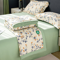 HKM-832659 Cotton and Linen Double-Layer Yarn Summer Blanket Set with Duvet Cover and Pillowcases - Various Sizes Available