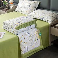 HKM-832659 Cotton and Linen Double-Layer Yarn Summer Blanket Set with Duvet Cover and Pillowcases - Various Sizes Available