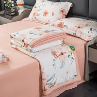 HKM-832659 Cotton and Linen Double-Layer Yarn Summer Blanket Set with Duvet Cover and Pillowcases - Various Sizes Available