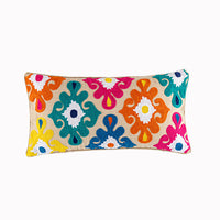 HKM-832723 Bohemian Embroidered Cotton Cushion Cover with Tassels for Home Decor