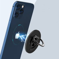 HKM-832723 Magnetic Phone Ring Holder for Car and Desktop - Adjustable Positioning, Glue-Free Design, Silver and Black