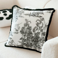 HKM-832787 Luxury Checkerboard Rabbit Fur Cushion Cover 45x45cm