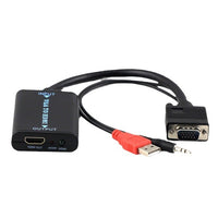 HKM-832851 VGA to HDMI Female Converter with USB Power & Audio Output, 1080p 60Hz