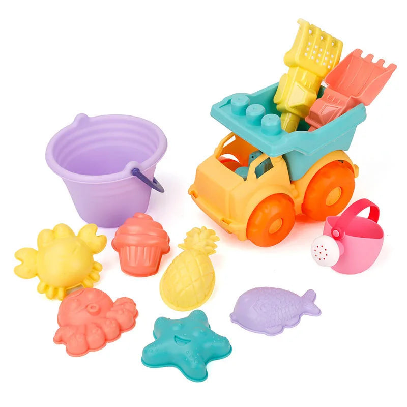 HKM-832915 Customizable 10-Piece Beach Sand Toy Set for Summer Fun - Multiple Styles for Ages 3 and Up