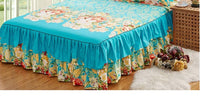 HKM-832979 Cotton Floral Bed Skirt with Matching Pillowcases – Available in Multiple Sizes