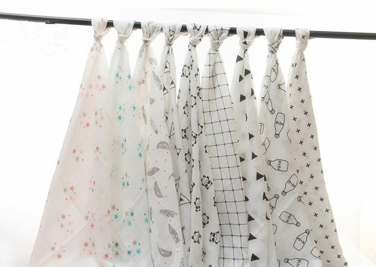 HKM-832979 Soft Cotton Gauze Bath Towel Blanket for Newborns - 120x120cm, Breathable and Comfortable