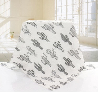 HKM-832979 Soft Cotton Gauze Bath Towel Blanket for Newborns - 120x120cm, Breathable and Comfortable