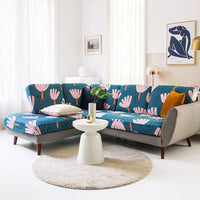 HKM-833043 Universal Non-Slip Stretch Sofa Cover with Rustic Plant Floral Pattern