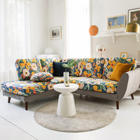 HKM-833043 Universal Non-Slip Stretch Sofa Cover with Rustic Plant Floral Pattern