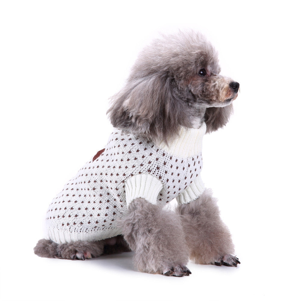 HKM-833235 Christmas Snowflake Pattern Dog Sweater - Soft Polyester, Multiple Sizes Available