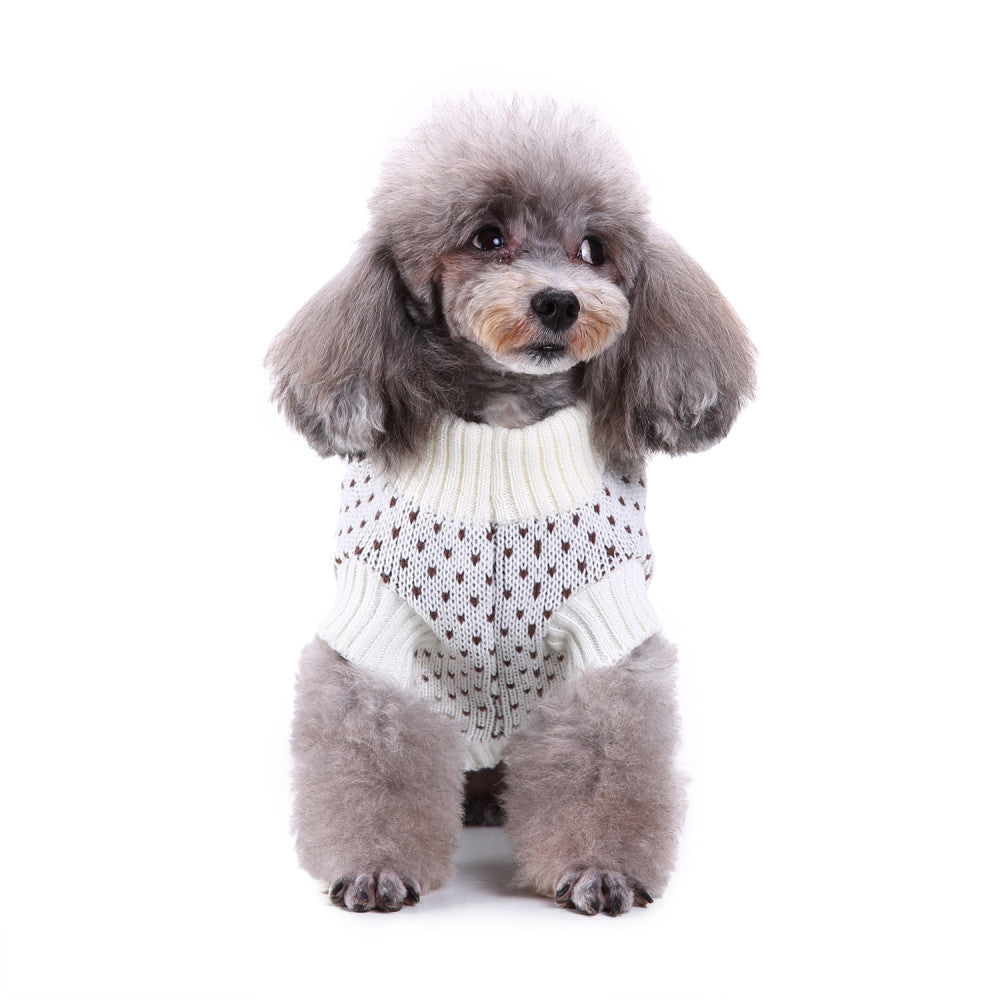 HKM-833235 Christmas Snowflake Pattern Dog Sweater - Soft Polyester, Multiple Sizes Available