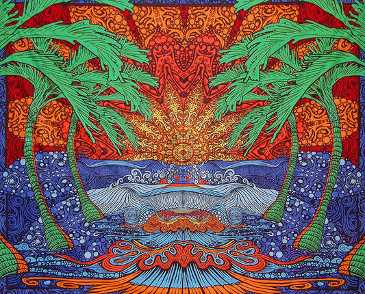 KTX-833363 Colorful Printed Wall Tapestry - 100% Polyester Fabric Decoration