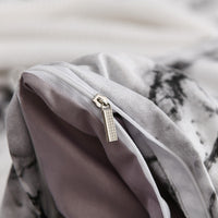 HKM-833491 Marble Patterned Polyester Duvet Cover Set with Pillowcases - Various Sizes Available