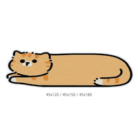 HKM-833555 Cute Lying Cat Diatom Oil Absorbent Non-Slip Mat for Hallway and Kitchen, Various Sizes