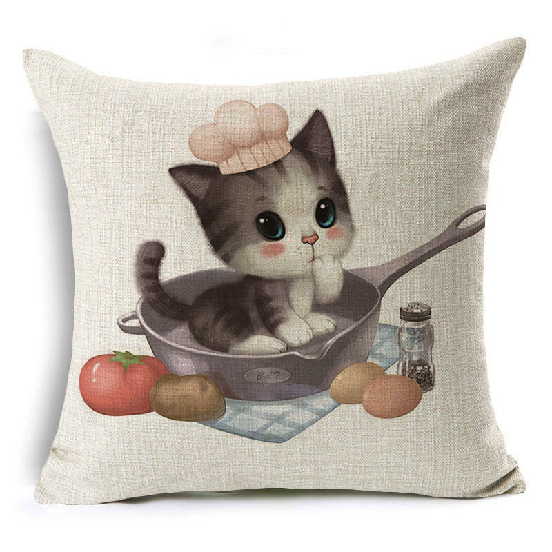 HKM-833619 Cartoon Anime Print Cotton Pillow Case - 45x45cm