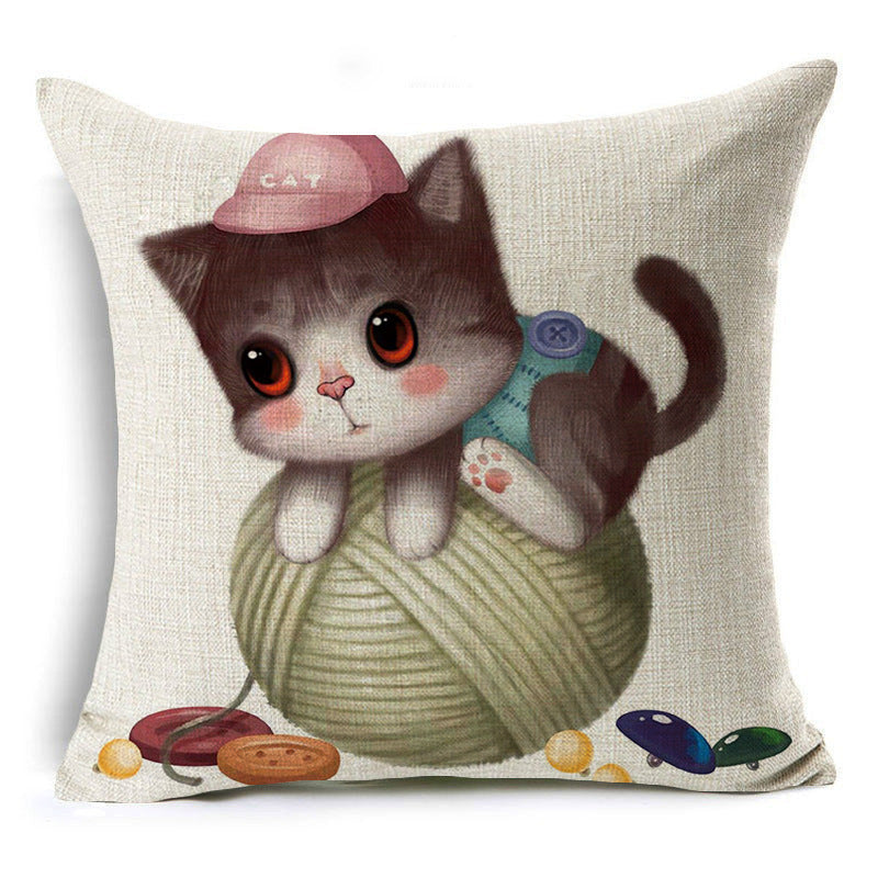 HKM-833619 Cartoon Anime Print Cotton Pillow Case - 45x45cm