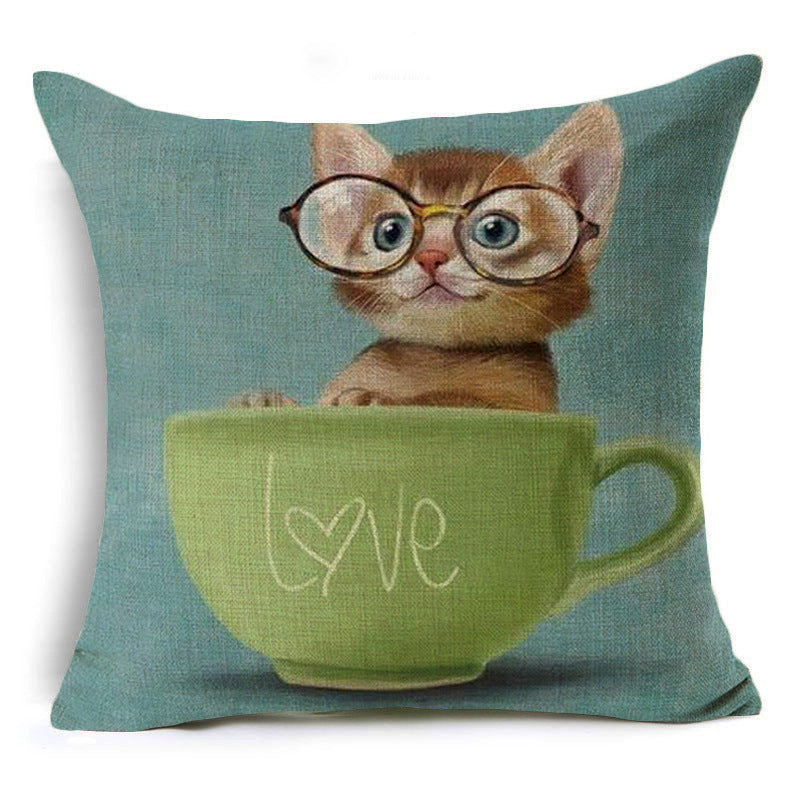 HKM-833619 Cartoon Anime Print Cotton Pillow Case - 45x45cm