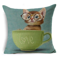 HKM-833619 Cartoon Anime Print Cotton Pillow Case - 45x45cm