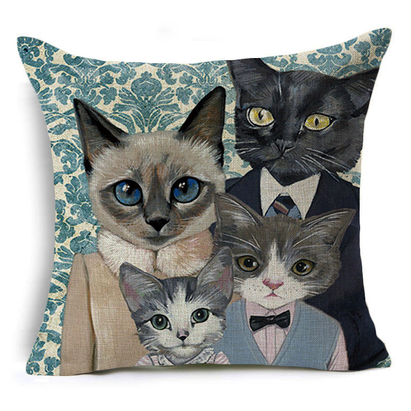 HKM-833619 Cartoon Anime Print Cotton Pillow Case - 45x45cm