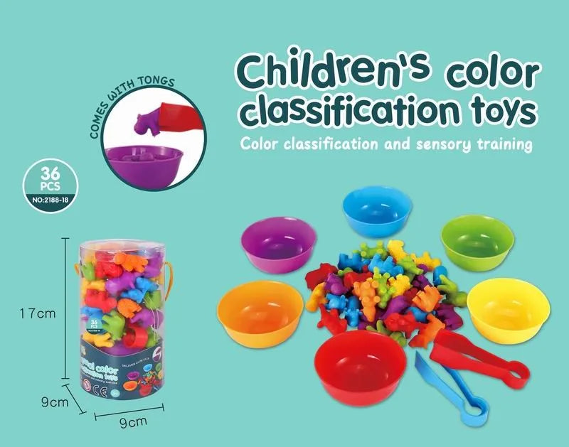 HKM-833619 Montessori Sensory Counting Dinosaur Game with Shape Matching and Sorting Cups for Kids