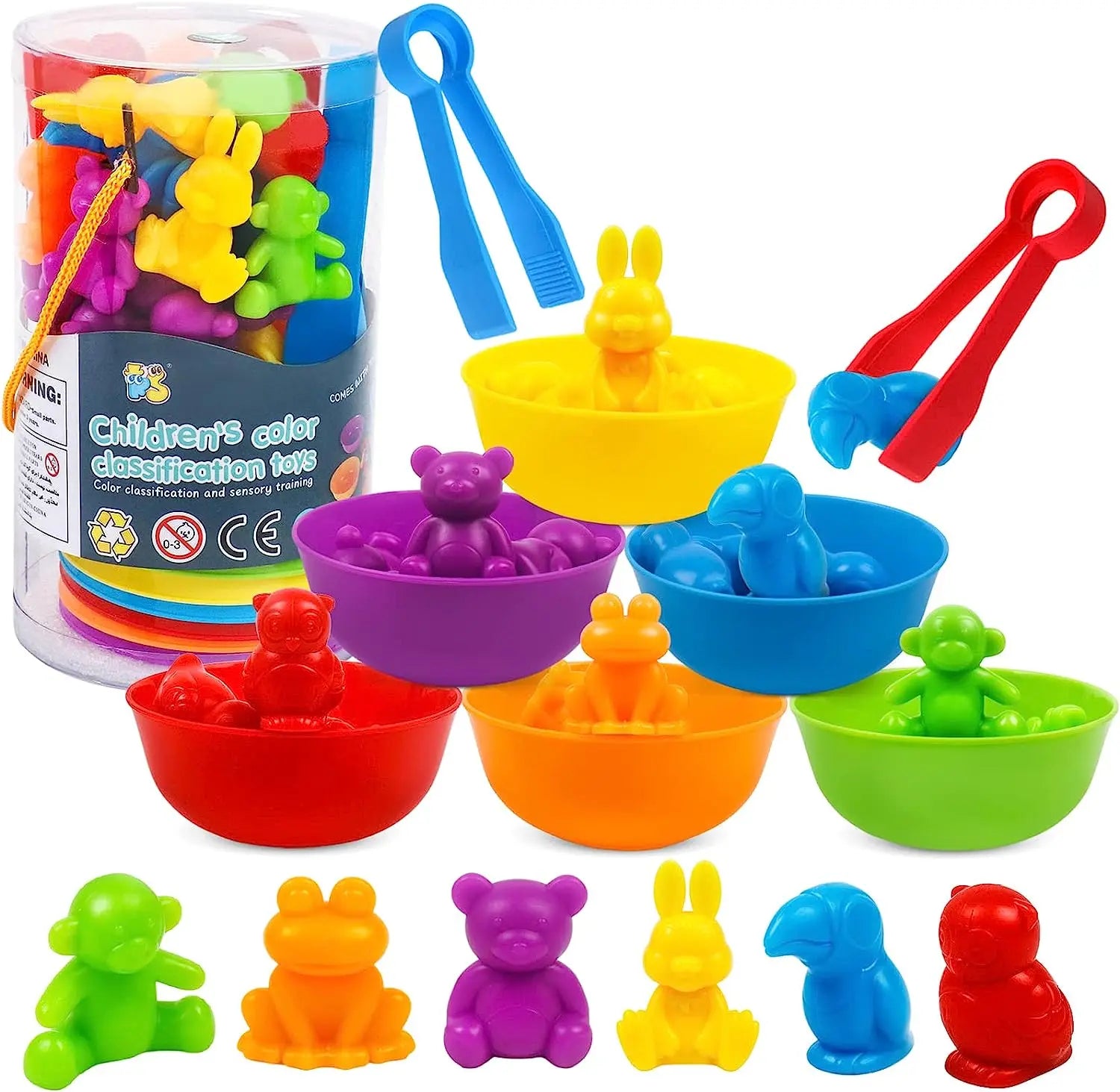 HKM-833619 Montessori Sensory Counting Dinosaur Game with Shape Matching and Sorting Cups for Kids