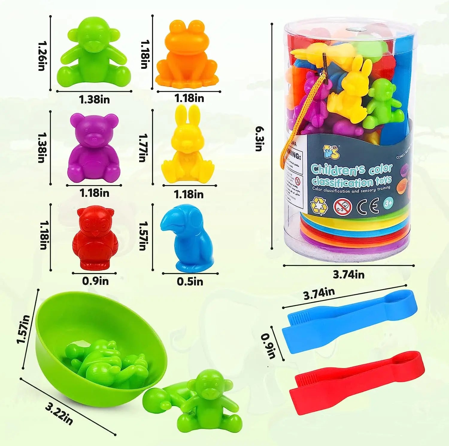 HKM-833619 Montessori Sensory Counting Dinosaur Game with Shape Matching and Sorting Cups for Kids