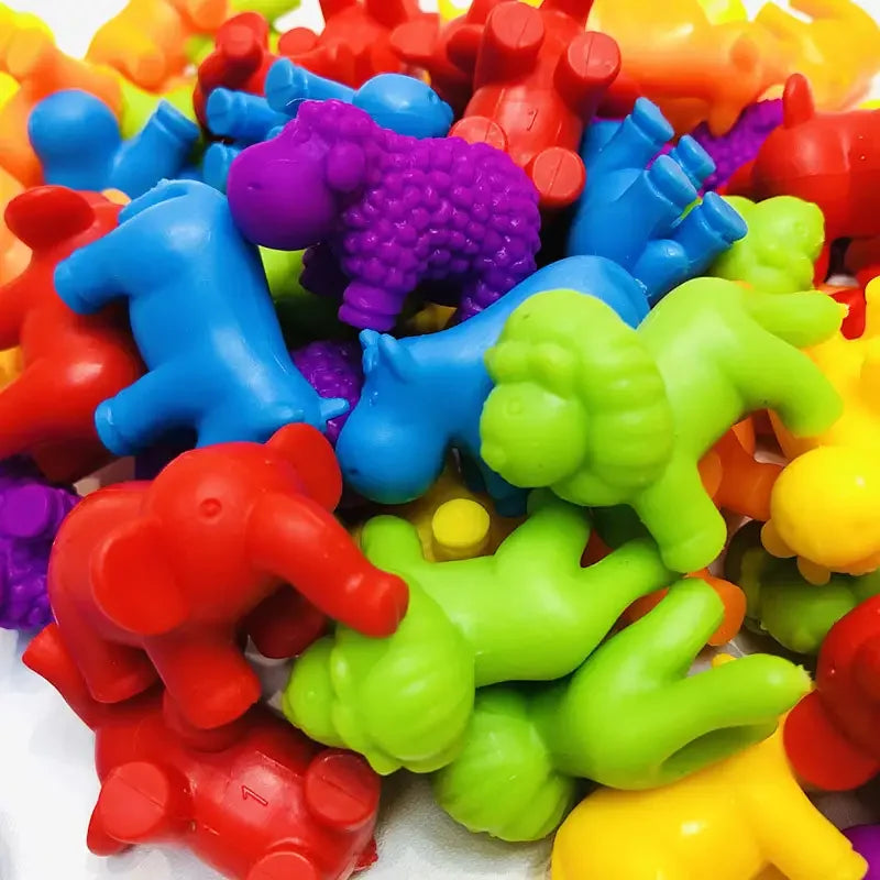 HKM-833619 Montessori Sensory Counting Dinosaur Game with Shape Matching and Sorting Cups for Kids