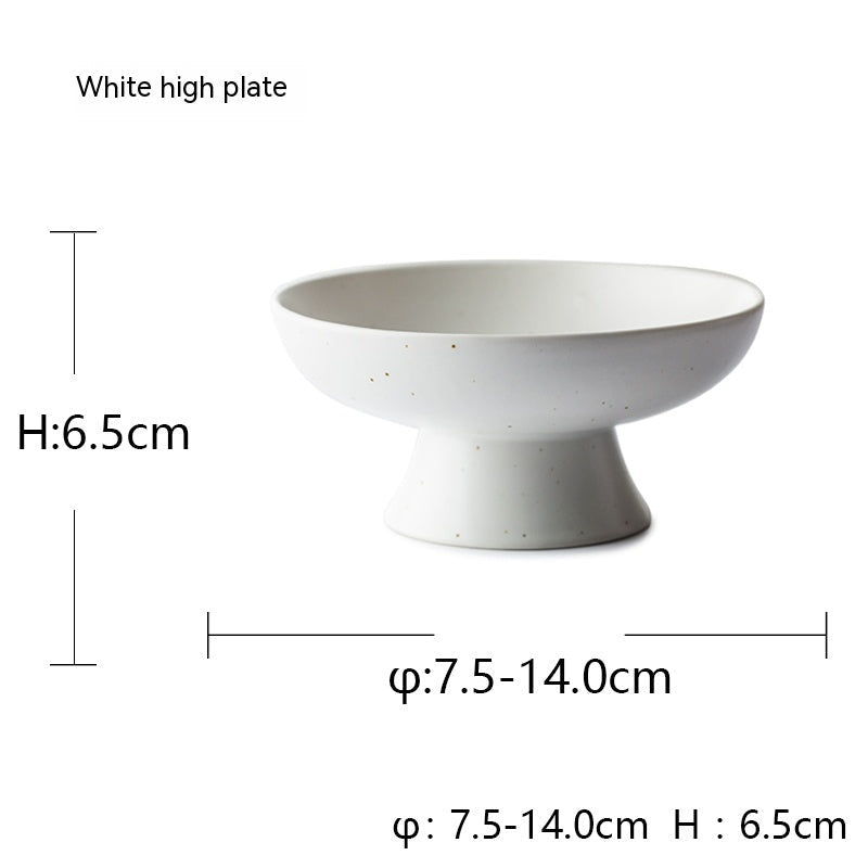 HKM-833683 Creative High Leg Ceramic Cat Food Bowl - 14cm Diameter, Black or Gold Options
