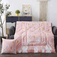 HKM-833811 Multifunctional Cartoon Plush Pillow Blanket - Soft Polyester Travel Quilt 40x40cm to 100x150cm