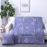 HKM-833811 Multifunctional Cartoon Plush Pillow Blanket - Soft Polyester Travel Quilt 40x40cm to 100x150cm