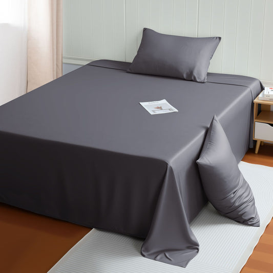 HKM-833811 Premium Bamboo Fiber Bed Sheet - Solid Colors, Various Sizes, Soft and Comfortable