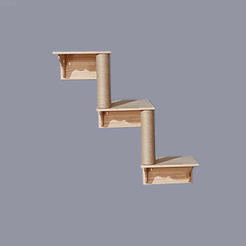 HKM-833811 Wall-Mounted Cat Jumping Platform Made of Solid Wood for Active Pets
