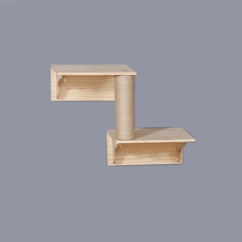 HKM-833811 Wall-Mounted Cat Jumping Platform Made of Solid Wood for Active Pets