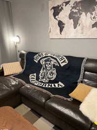 HKM-833875 Grim Reaper Cotton Sofa Blanket - National Style Towel Blanket, 130x160cm