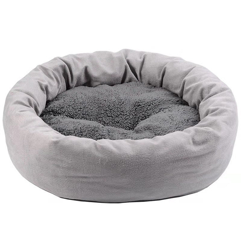 HKM-833939 Egg Tart Cozy Pet Nest in Pink and Light Gray - Multiple Sizes Available