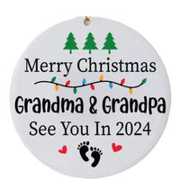 HKM-833939 Wooden Christmas Tree Pendant for Expecting Parents - American Style, 7cm