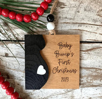 HKM-833939 Wooden Christmas Tree Pendant for Expecting Parents - American Style, 7cm