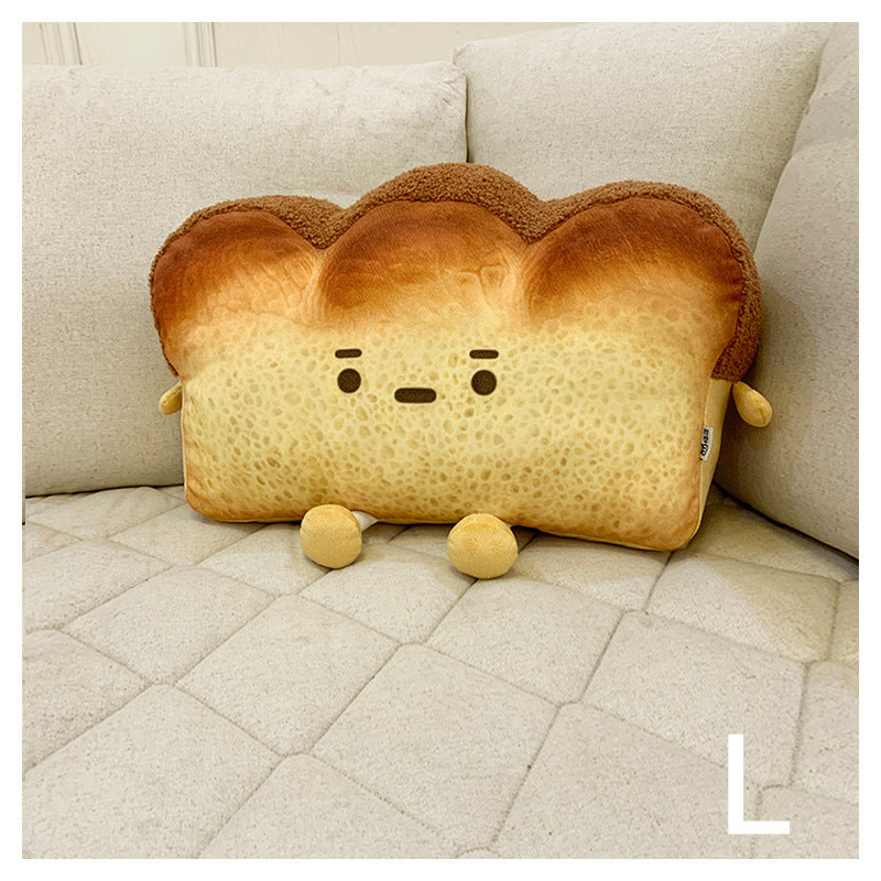 HKM-834131 Emotionally Adorable Cartoon Toast Plush Cushion - Soft PP Cotton Pillow in Various Sizes