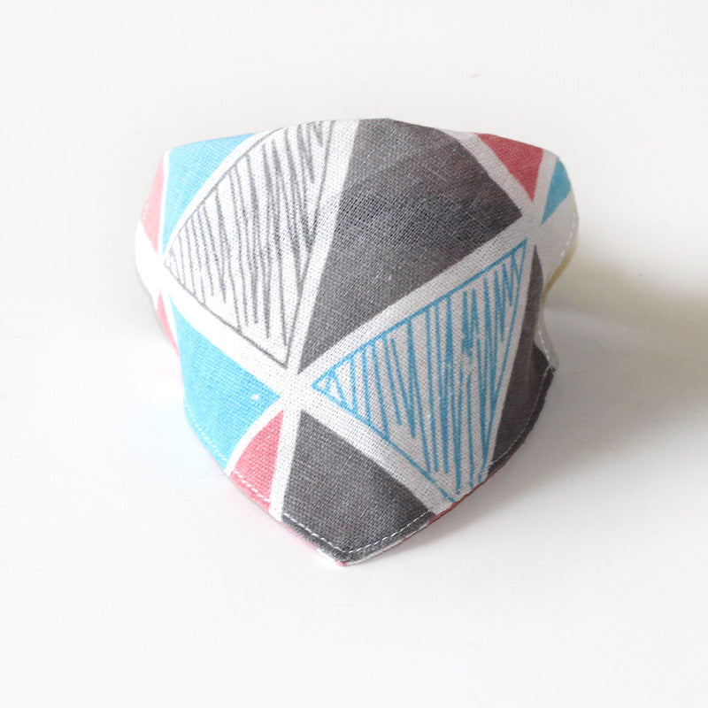 HKM-834131 Triangle Dog Scarf and Cat Collar in Geometric Linen Pattern for Small Pets